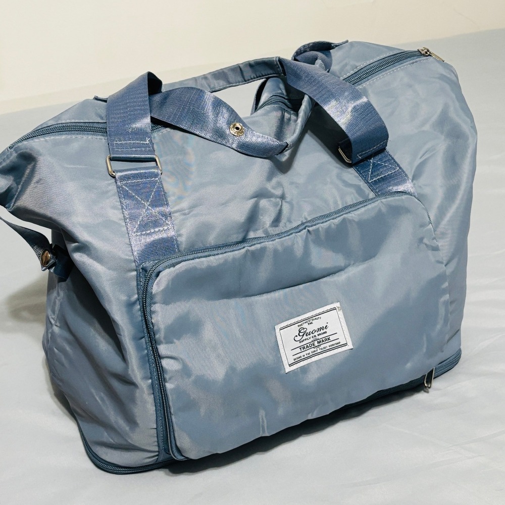 Travel Duffle Bag Expandable Blue Large Packable Convertible
